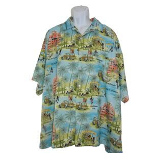 Rima‎ Shirt Mens size XXL Hawaiian Button up Caribbean Life Jammin Shirt SS